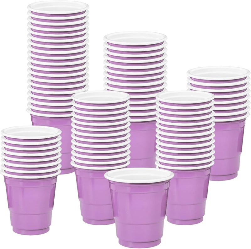 MUNILAIL 100 Pack 2 oz Plastic Shot Cups Disposable Shot Glasses Light Purple Shot Cups for Party Wedding Wine Beer Shooting Games Mini Shot Cups - Image 1